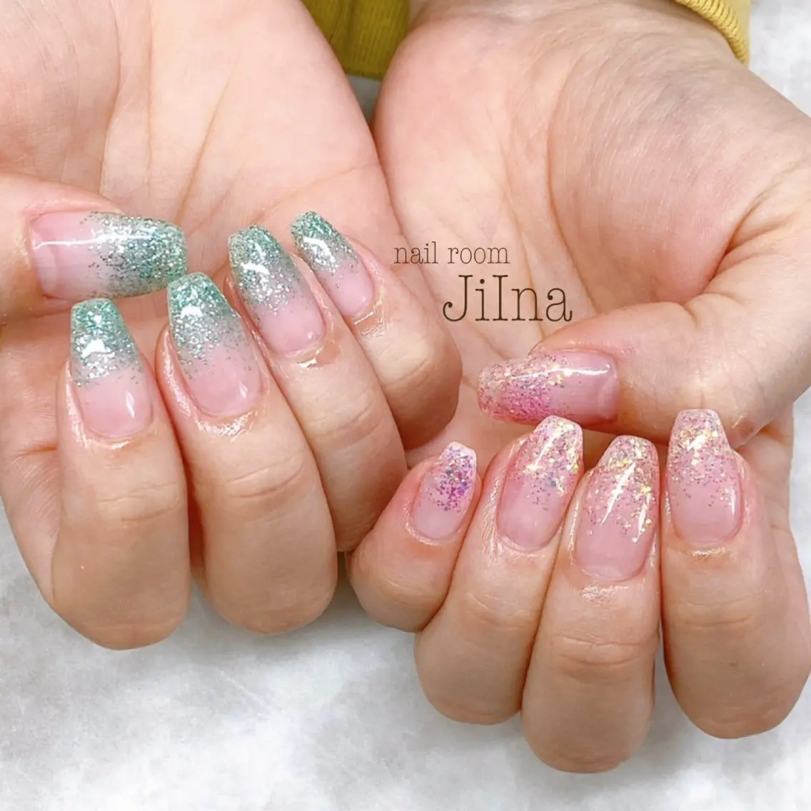 ネイル ラメ(グリッター) ラメグラデーション JiIna nailのネイルデザイン