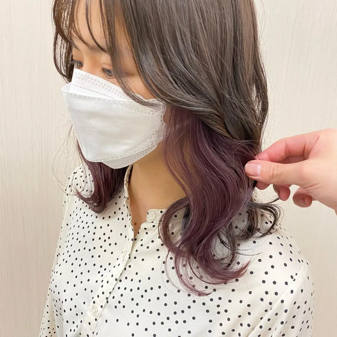 ミディアム カラー ピンクカラー バイオレットカラー ヘアカラー あさだ しゅうたろうのヘアスタイル