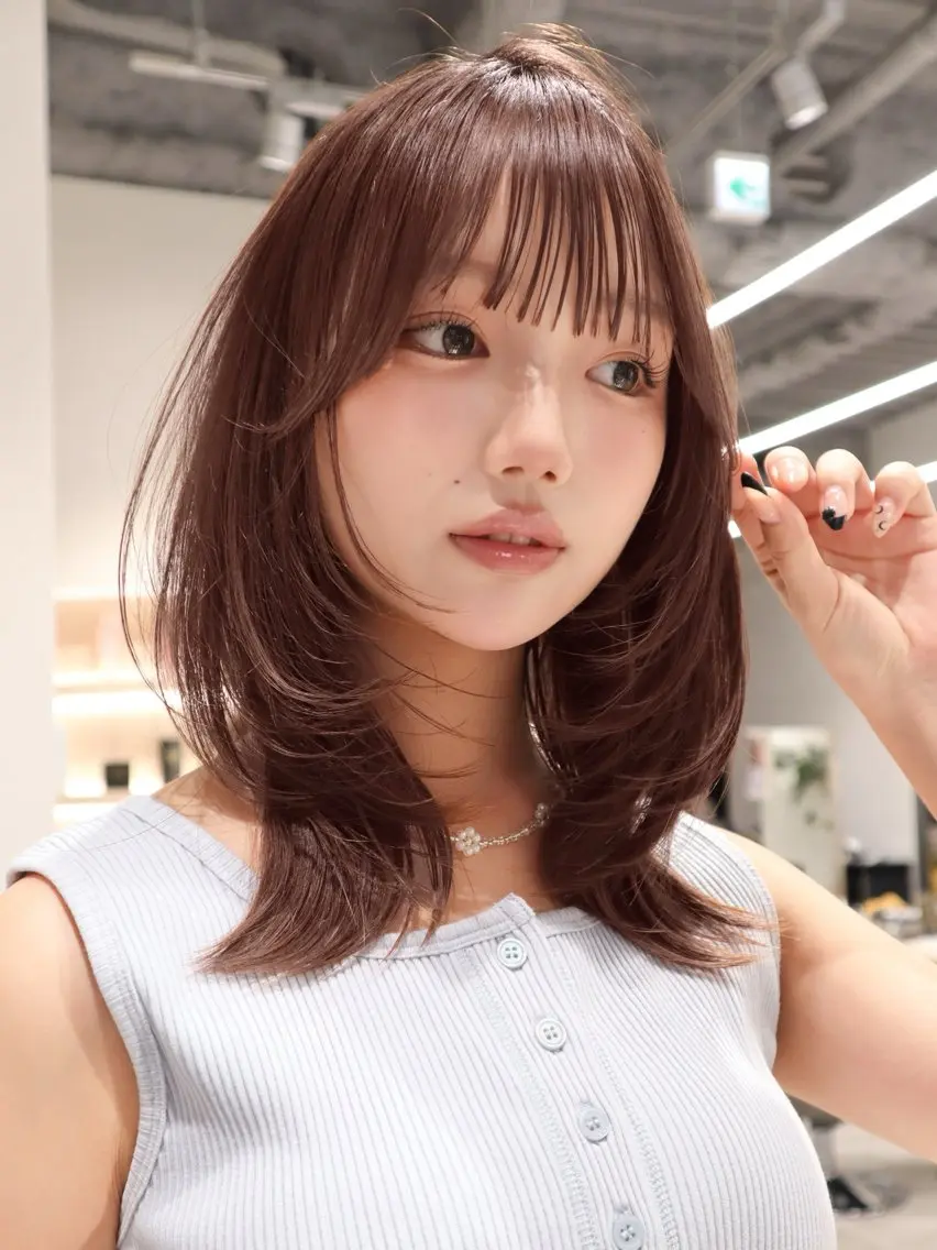 セミロング レイヤーカット カット rico/暖色カラー /レイヤーカットのヘアスタイル