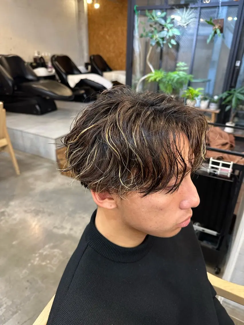 パーマ メンズ カット パーマ トリートメント ヘアセット 横浜/メンズ特化/ Farbe/田中颯斗のヘアスタイル