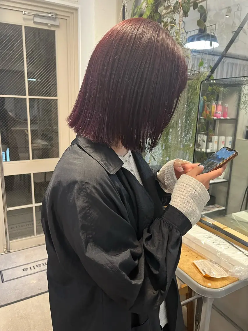 ミディアム カラー ブリーチ ダブルカラー ラベンダーカラー 赤み消しカラー/ ナチュラル/トモキのヘアスタイル