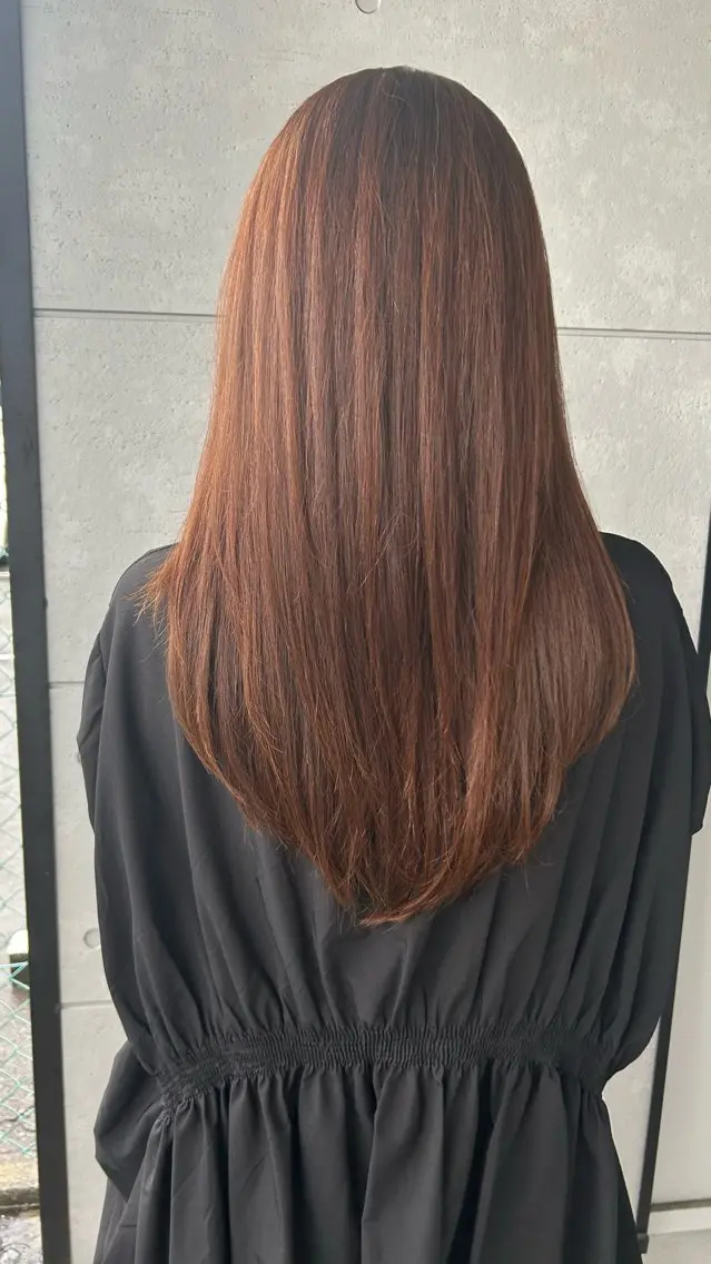 ロング カット 縮毛矯正 盛本 彩乃のヘアスタイル