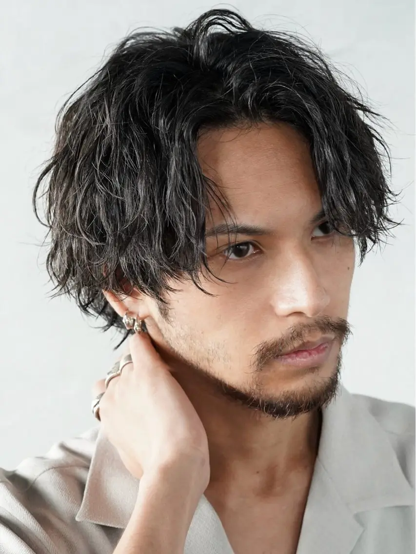 パーマ メンズ カット パーマ fifth park 六反穂 龍介のヘアスタイル