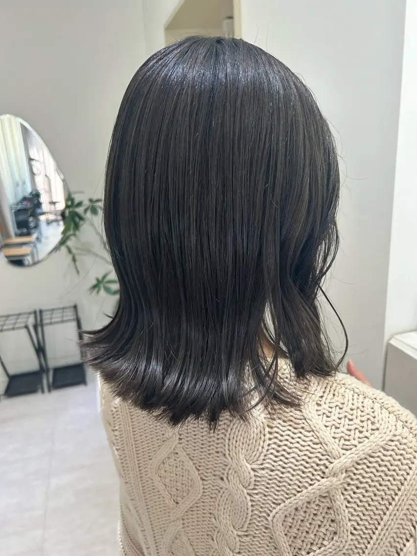 ミディアム ボブ 髪質改善 似合わせカット おくれ毛 外ハネヘア ヘアカラー トリートメント ベージュ/ヘアセット 透明感/♡来村　瑚春のヘアスタイル