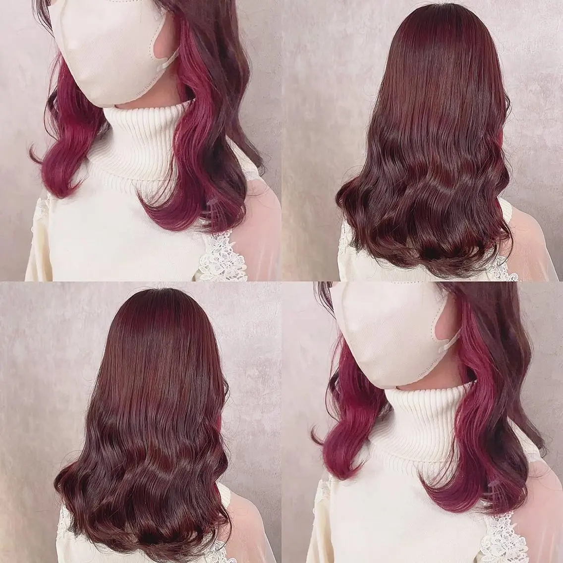 カラー ピンクカラー レッドカラー ヘアカラー トリートメント 渋谷:インナーカラー ／🍒エリカ🍒のヘアスタイル
