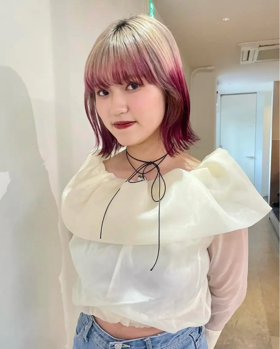 ミディアム カラー ヘアカラー ナナ 福岡美容室のヘアスタイル