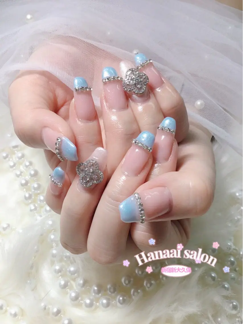 セミロング ハンドネイル Hanaai Salon新大久保店のネイルデザイン
