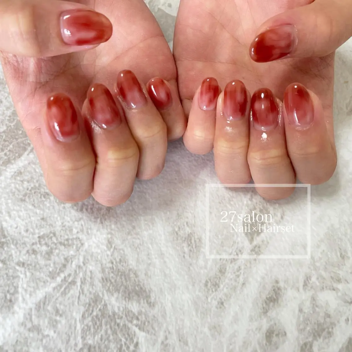 ネイル 赤色 27salon yuinaのネイルデザイン
