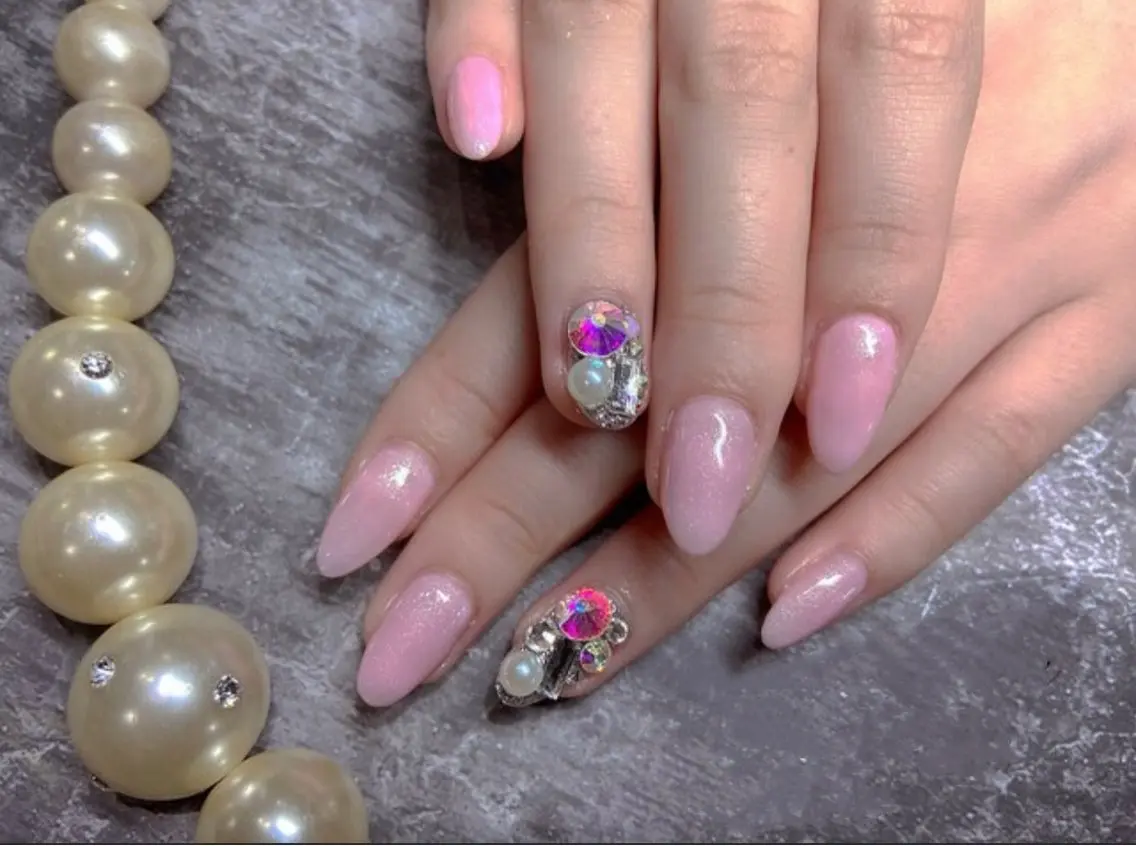 ネイル ストーンネイル ハンドネイル Belle nail salon 新小岩のネイルデザイン