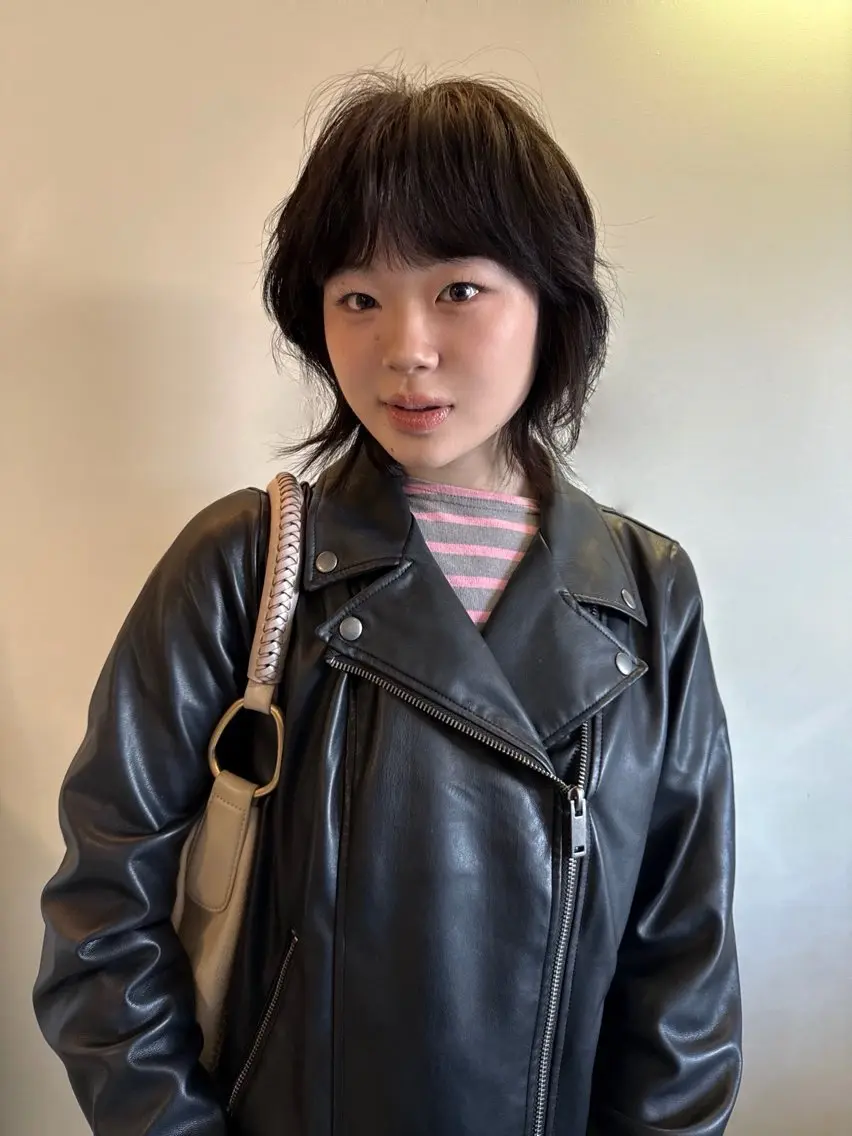 ミディアム ミディアムパーマ カット パーマ レイヤーカット\ウル フ　chinatsuのヘアスタイル