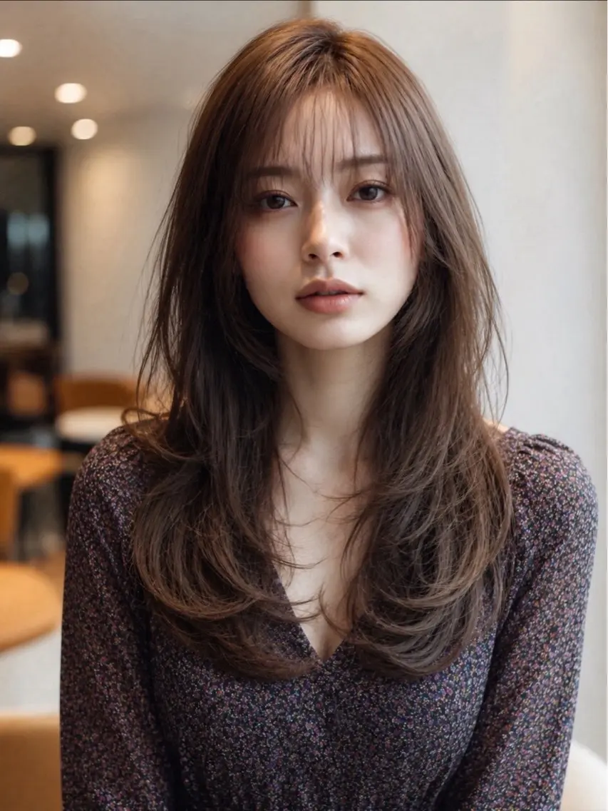ロング カラー ヘアカラー 韓国×艶ハイトーンが かわいい✨️リオ🍒のヘアスタイル