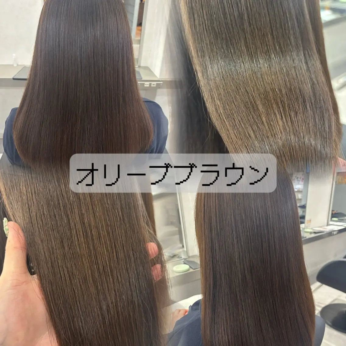 ミディアム カラー ベージュカラー 透明感カラー オリーブベージュ ヘアカラー トリートメント 韓国透明感🇰🇷 SAKURAのヘアスタイル