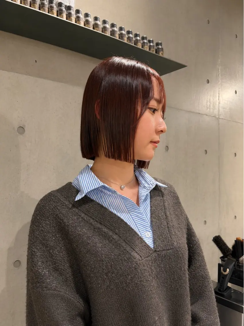ショート カラー ヘアアレンジ カット ヘアカラー トリートメント ボブ艶モテカラー🫧 カリンのヘアスタイル