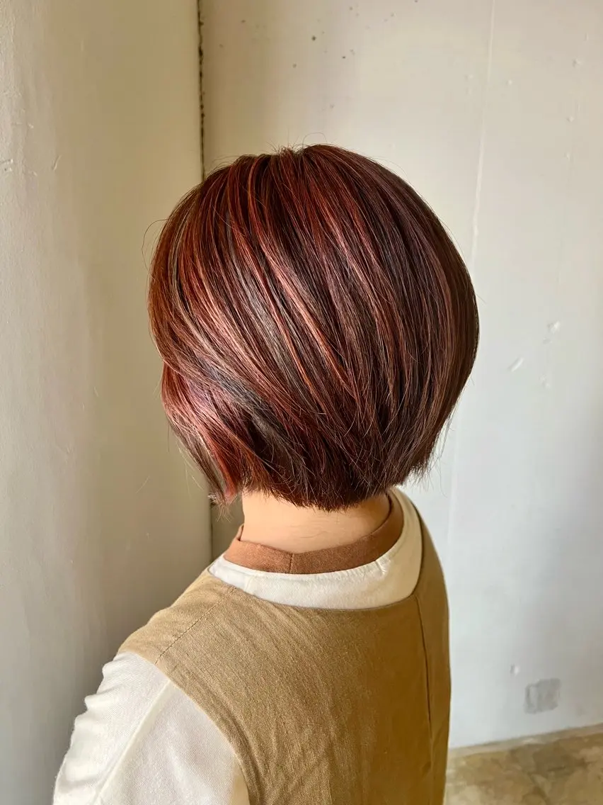 ショート カラー ハイライトカラー ハイライト ヘアカラー トリートメント ヘッドスパ カラースペシャリスト しょう🧑🏼‍🎨のヘアスタイル