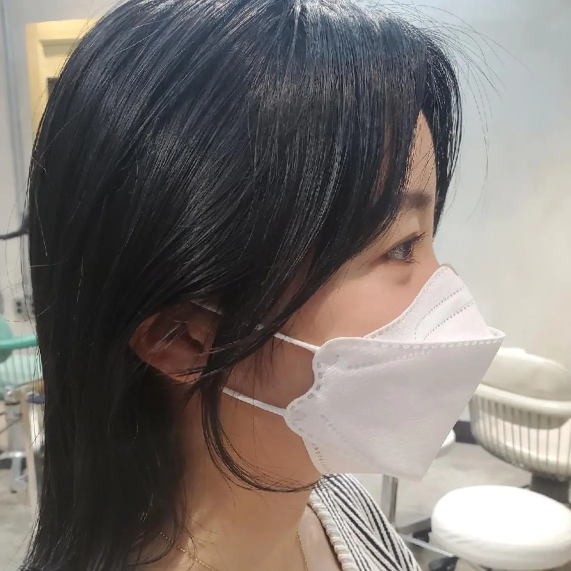 セミロング エギョモリ 顔周りカット 韓国風ヘア カット 韓国レイヤー　 suzuのヘアスタイル