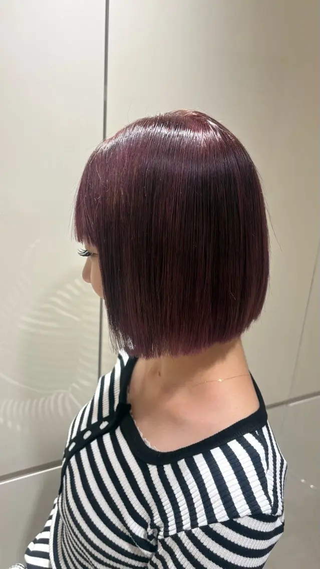 カラー 切りっぱなしボブ ボブ 後藤 茉子のヘアスタイル