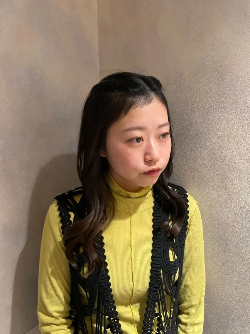 ミディアム カラー カット パーマ 野町好花 レイヤー/髪質改善のヘアスタイル