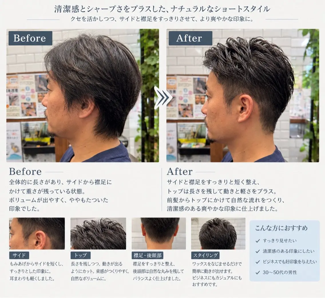 ショート メンズ カット 💈 中山 静香のヘアスタイル