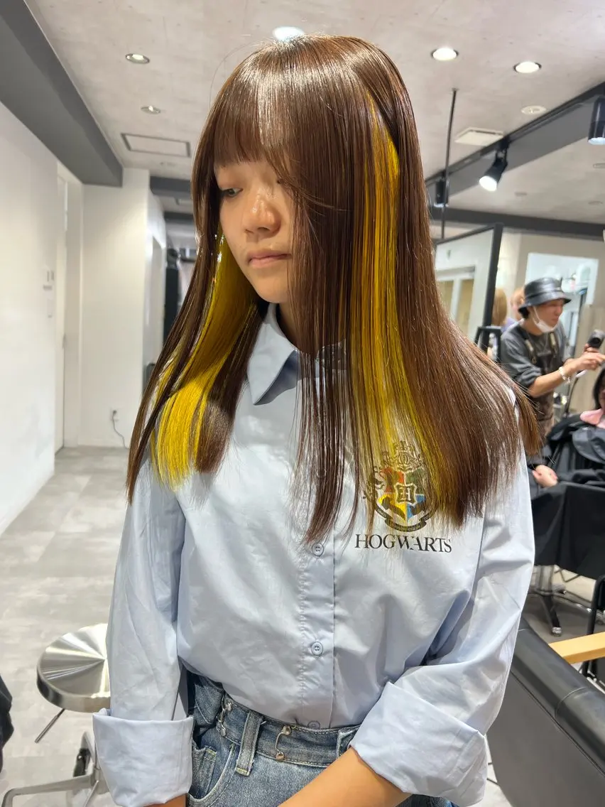 セミロング カラー ヘアカラー トリートメント ダブルカラー🩰 CHIHIRO👒のヘアスタイル