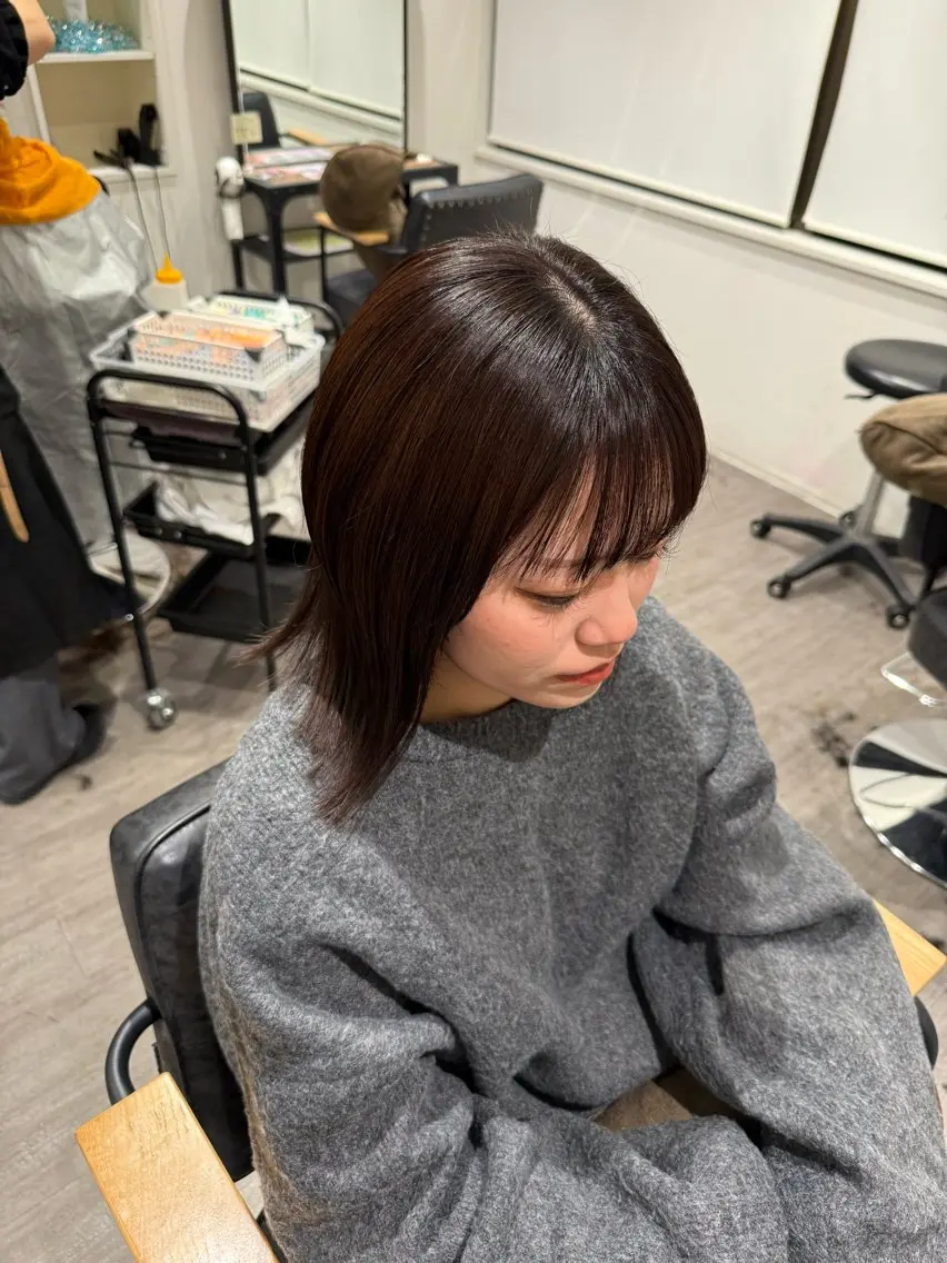 ミディアム カラー ブラウンカラー カット ヘアカラー トリートメント 艶髪レイヤー上田 紗也🇰🇷💗のヘアスタイル