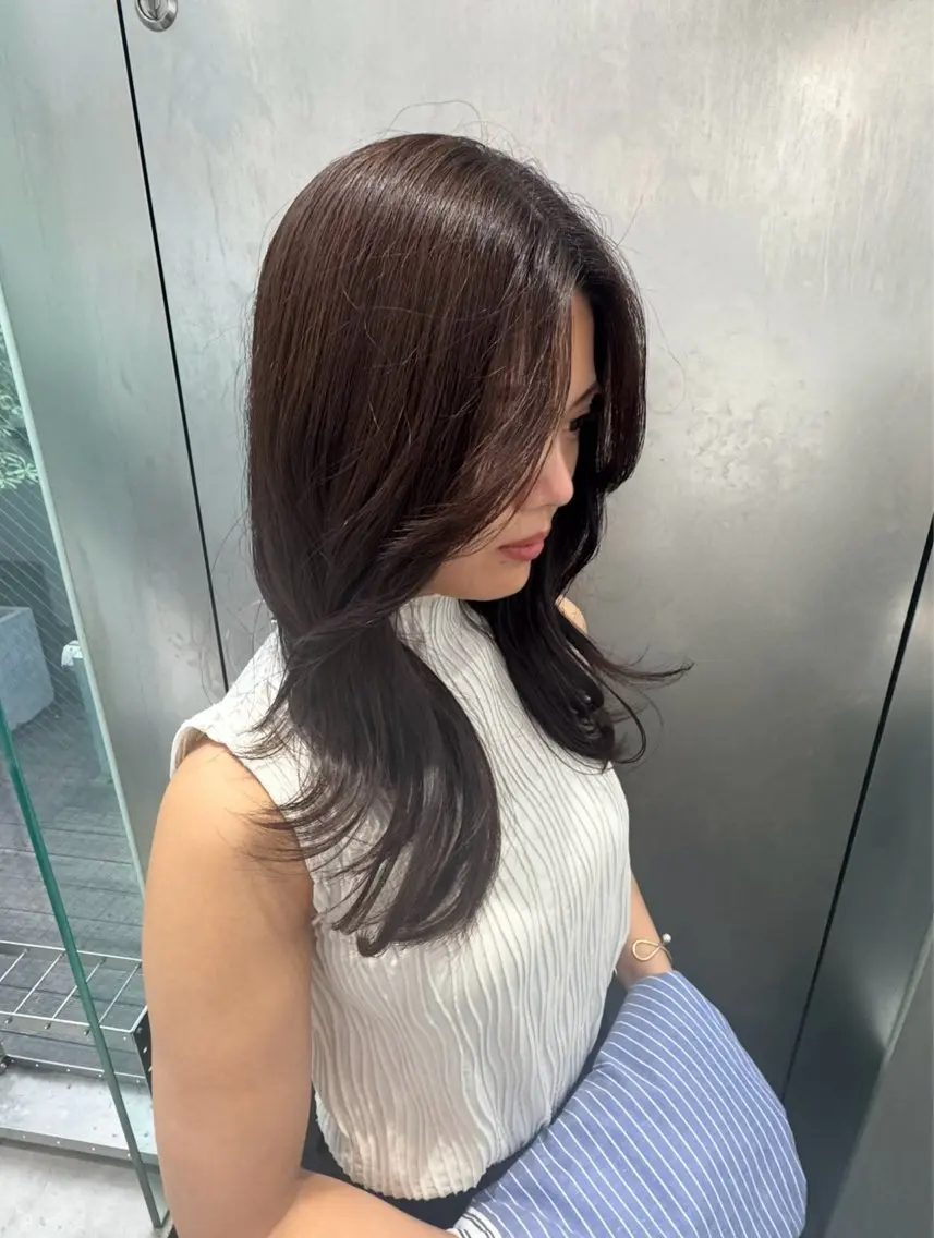 セミロング ヘアカラー トリートメント カラーモデル募集中 🪞|天神|yuraのヘアスタイル