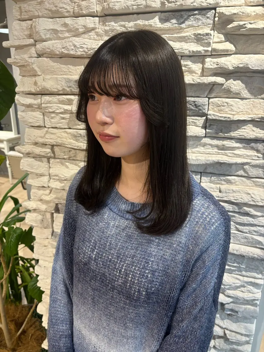 ミディアム ヘアカラー MAKI/透明感 カラー/ヘアセットのヘアスタイル