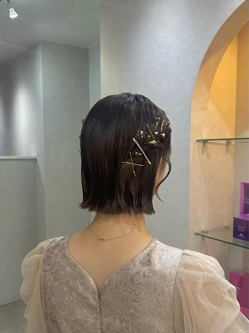 ショート ヘアセット 斉藤 結のヘアスタイル