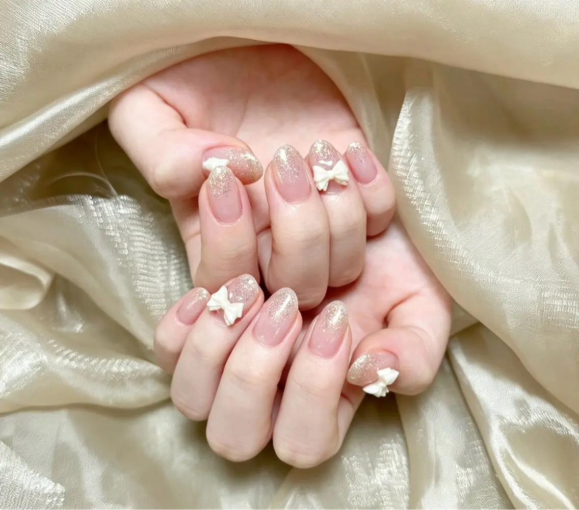 ネイル チークネイル 長さ出し フレンチネイル ジェルネイル 韓国ネイル ハンドネイル Lucky Nail Salon❶のネイルデザイン