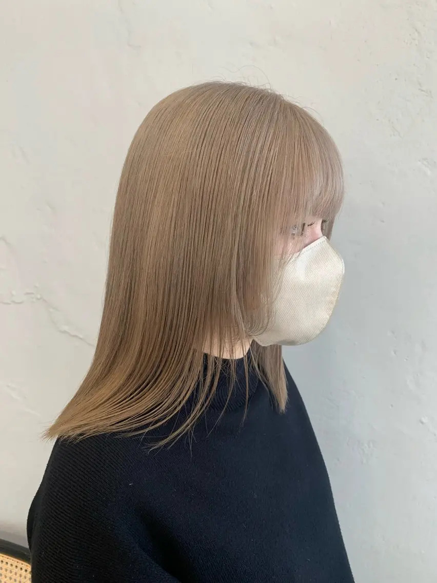 カラー ブリーチ ハイトーンカラー 髪質改善 amu/ブリーチなし ダブルカラーのヘアスタイル
