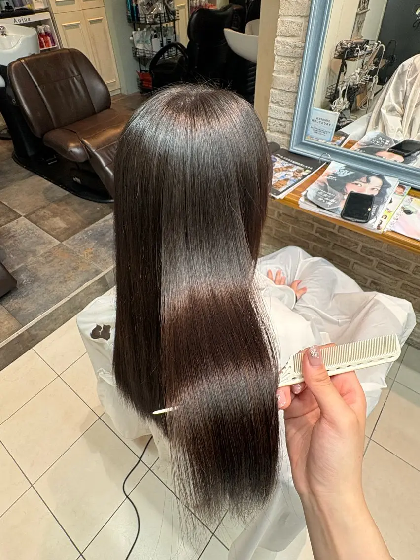 ロング カット 縮毛矯正 トリートメント もえ🪽🫧縮毛矯正 /カラー/ヘアアレのヘアスタイル