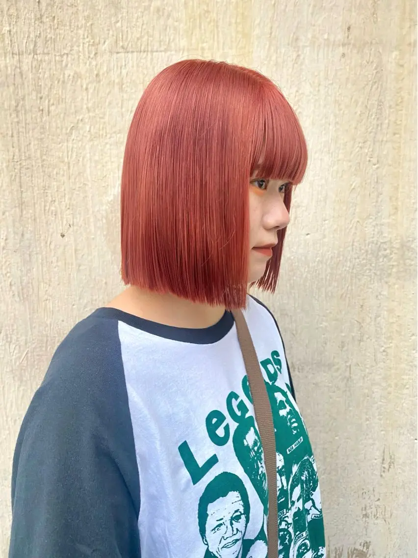 ミディアム カラー カット ヘアカラー トリートメント 宮川 日菜子のヘアスタイル