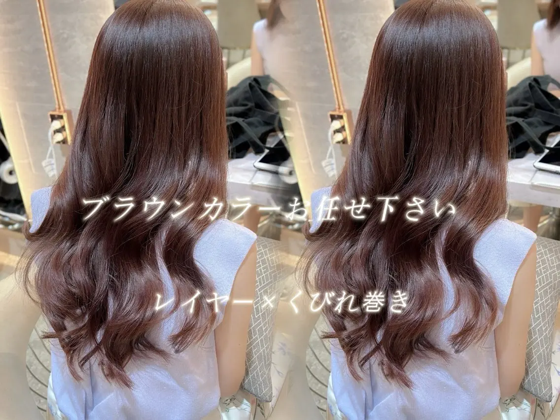 ロング カット ヘアカラー トリートメント 小久保美空/縮毛矯正 ミディアム/レイヤーのヘアスタイル
