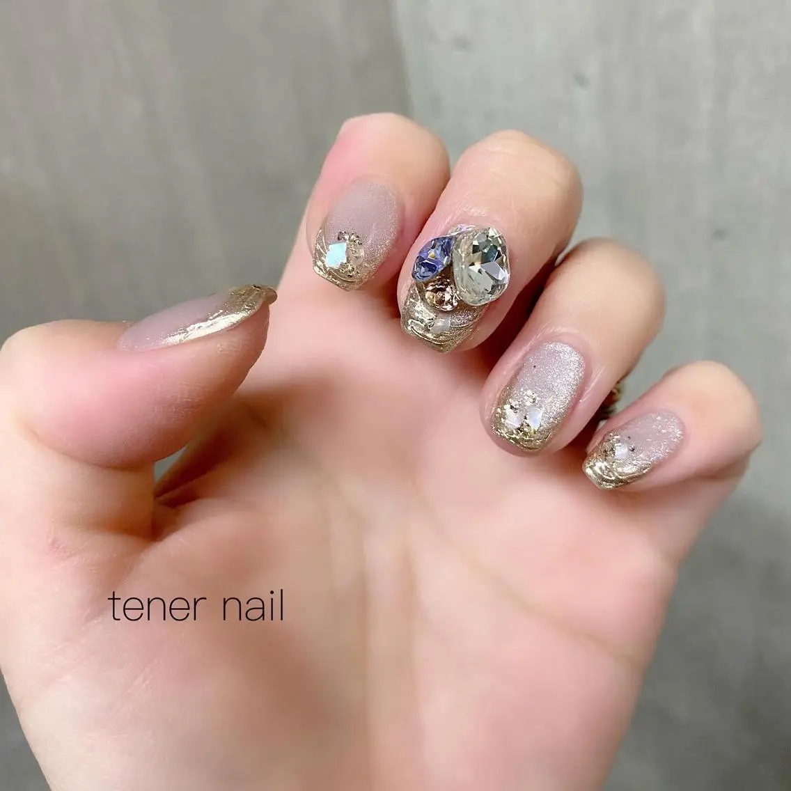ネイル フレンチネイル キラキラネイル ミラーネイル テネルネイル tener nailのネイルデザイン