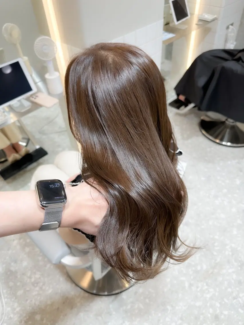 セミロング カラー シールエクステ セミロングパーマ ブリーチ ケアブリーチ ダブルカラー カット ヘアカラー トリートメント 新宿/韓国風レイヤー 髪質改善/渋谷直樹のヘアスタイル