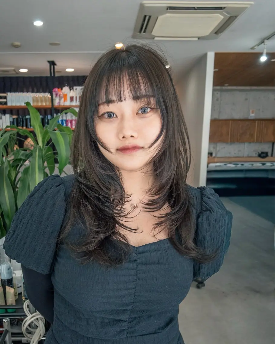 セミロング 髪質改善 レイヤーカット トリートメント カット トリートメント レイヤー/ウルフ/ ハッシュカット/そらのヘアスタイル