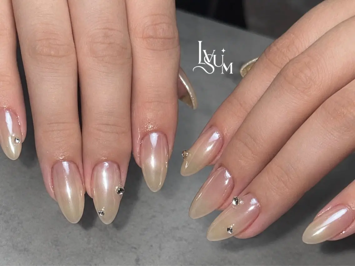 ネイル オーロラネイル ミラーネイル シンプルネイル ハンドネイル lvsum nailのネイルデザイン