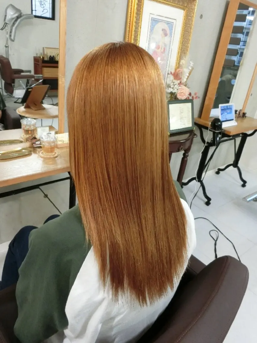 ロング カット 縮毛矯正 トリートメント nao 艶カラー・髪質改善のヘアスタイル