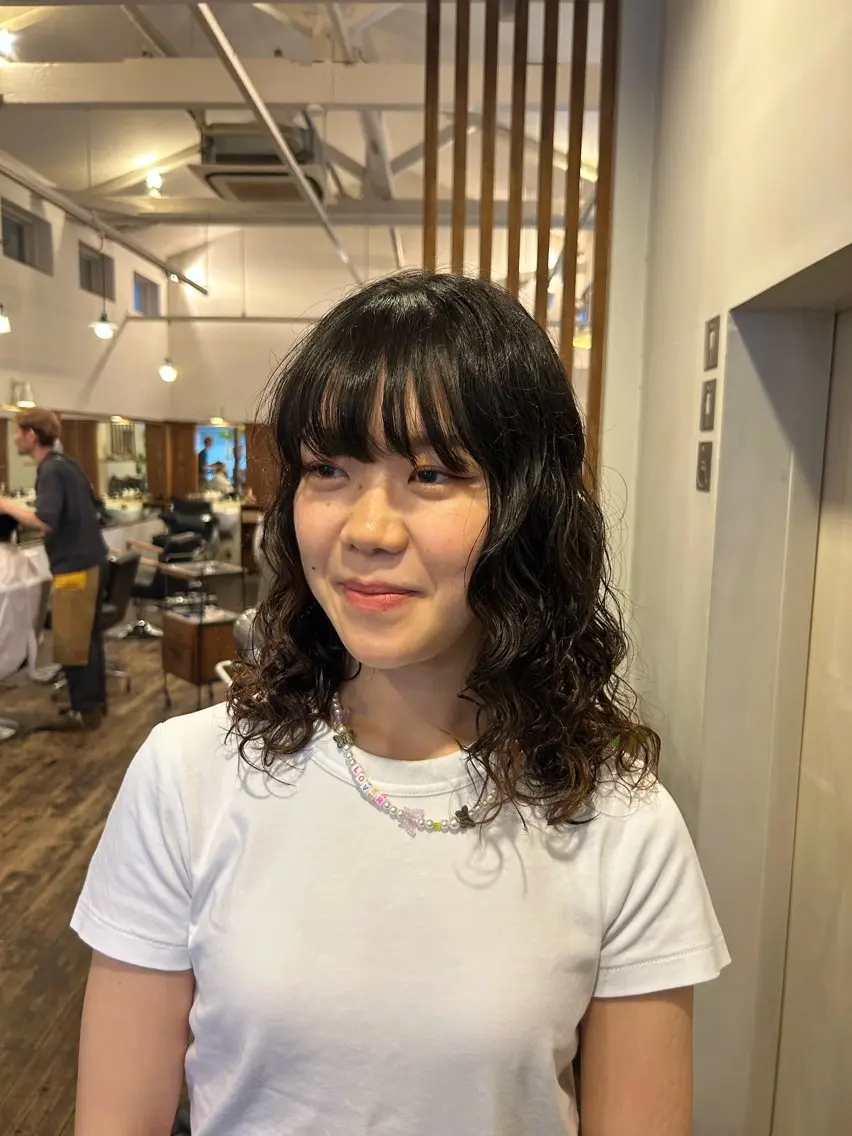 ミディアム パーマ ミディアムパーマ パーマ MOK大阪梅田店 三ツ國 裕貴のヘアスタイル