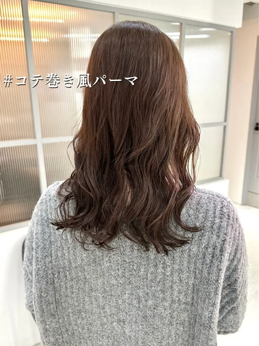 セミロング カラー パーマ 髪質改善 縮毛矯正/ レイヤー/銀座/本木のヘアスタイル