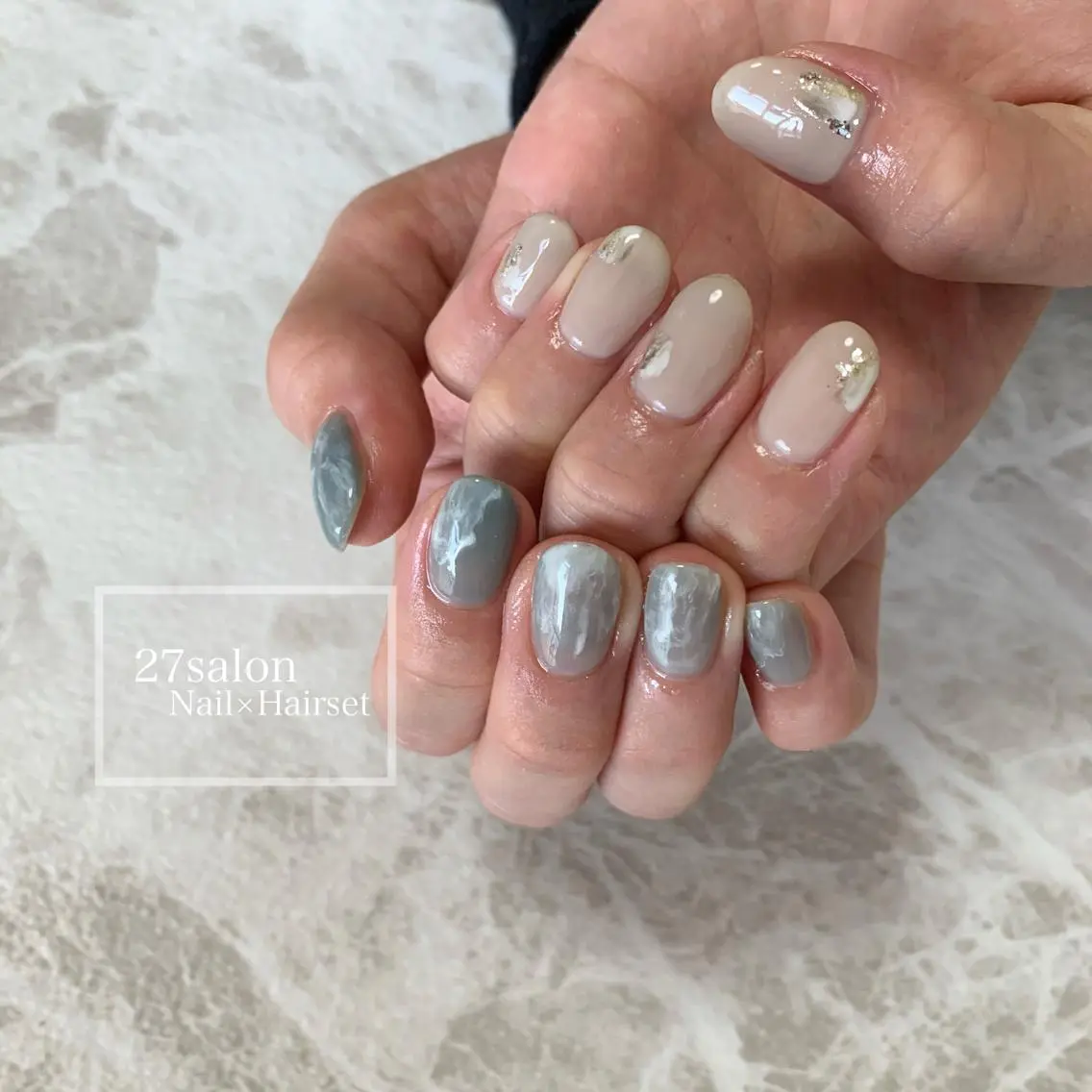 ネイル アートネイル ニュアンスネイル 27salon yuinaのネイルデザイン