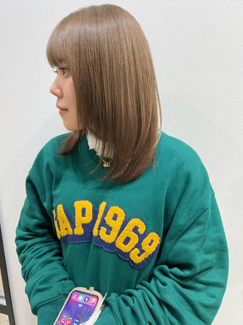 ミディアム カラー 髪質改善 レイヤーカット 縮毛矯正×髪質改善 店長　DAITOのヘアスタイル