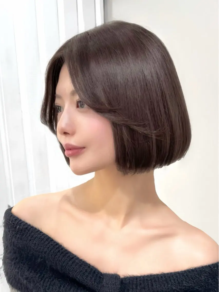ミディアム カラー ボブ 韓国風ヘア YVESS 韓国ボブ mayu/表参道のヘアスタイル