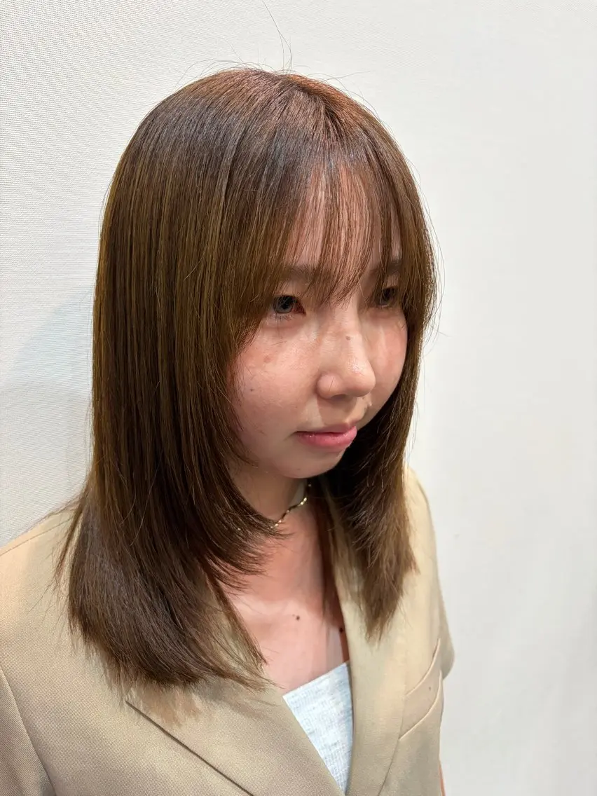 ロング 顔まわりレイヤー 顔周りカット レイヤーカット 中村 仁哉のヘアスタイル