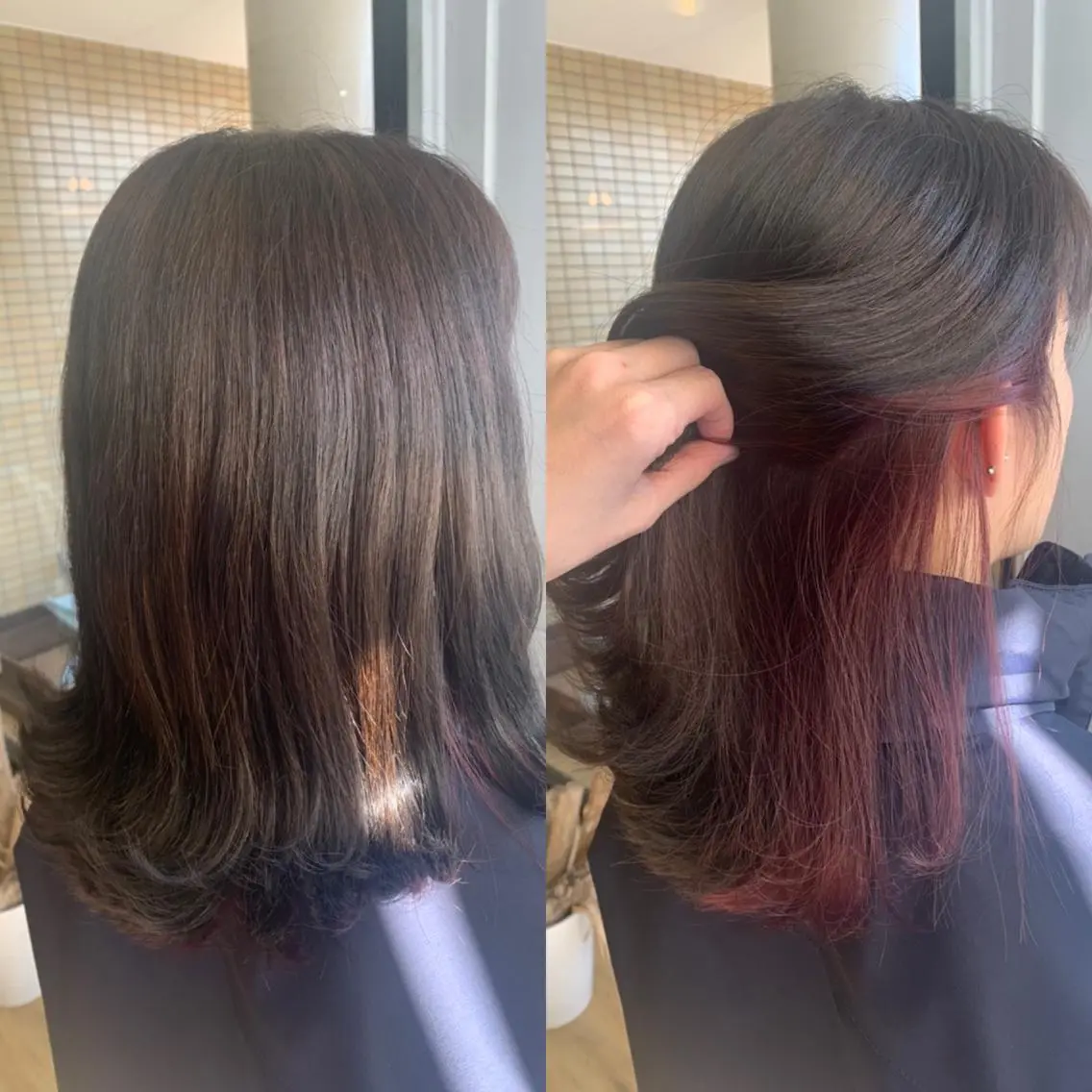 ロング カラー インナーカラー ピンクカラー ヘアカラー トリートメント ツキダテ ユイのヘアスタイル