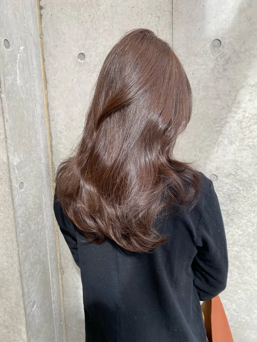セミロング カラー カット ヘアカラー トリートメント Saki/レイヤー/ 柔色カラー/顔まわりのヘアスタイル