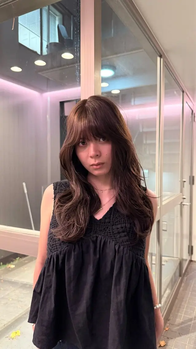 ロング カラー ブラウンカラー チバ ユウリのヘアスタイル