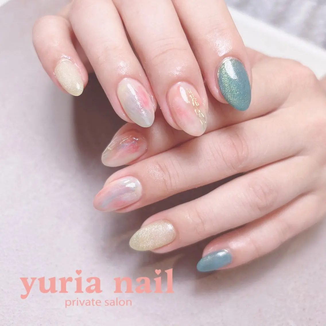 ネイル ジェルネイル マグネットネイル ニュアンスネイル ハンドネイル 小林 ゆりあのネイルデザイン