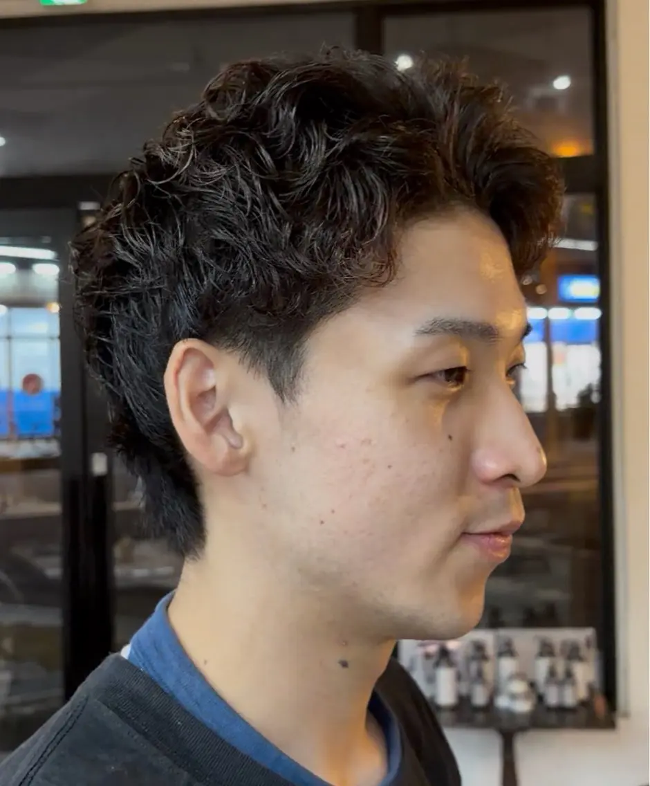 ショート パーマ メンズ カット パーマ こころ/カーリー・ パーマデザインのヘアスタイル