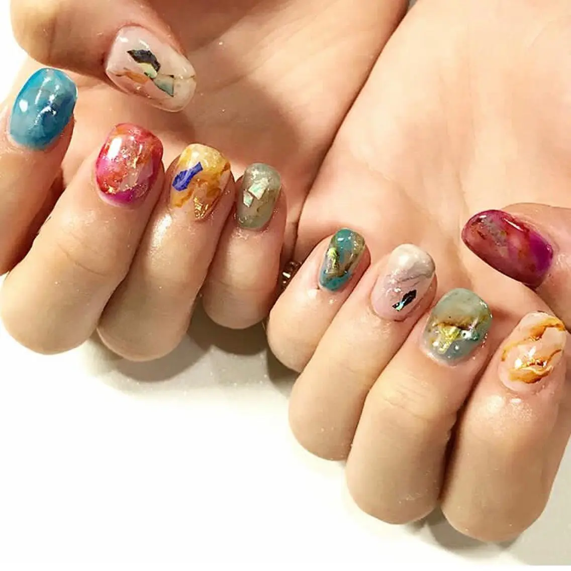 ネイル 渋谷/チップ長さ出し 👑アプレgel-xのネイルデザイン