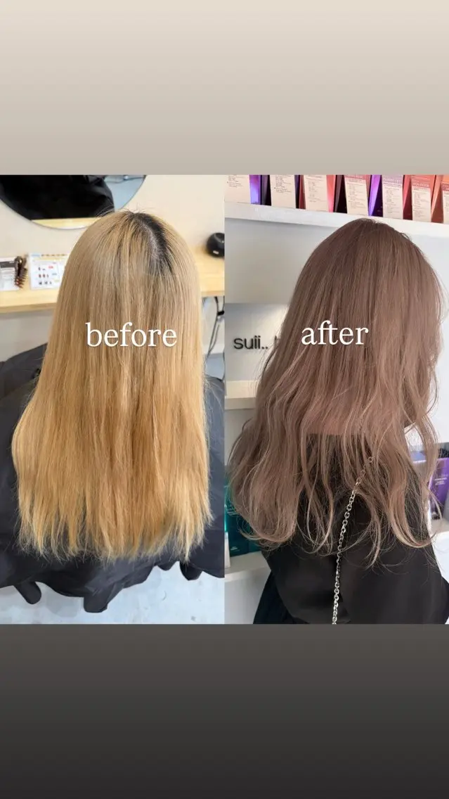 ロング ショートボブ ボブ 髪質改善 韓国風ヘア レイヤーカット ヘアカラー suii..hair designのヘアスタイル